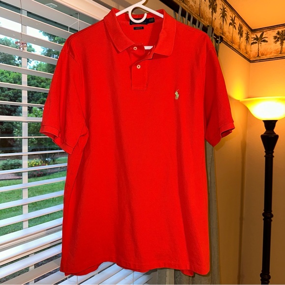 Men’s Ralph Lauren Orange Polo, large, like new - Picture 2 of 5